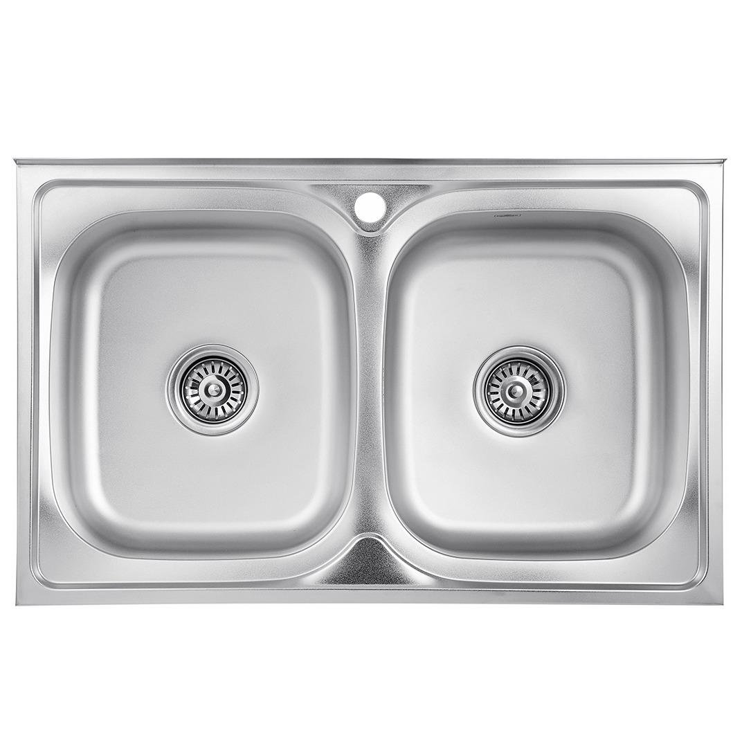 Мойка кухонная Kroner CV022822 прямоугольная из нержавеющей стали 800x500 мм (161562)