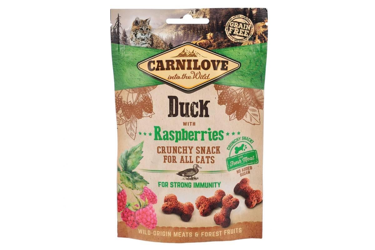 Ласощі беззернові хрусткі Carnilove Cat Crunchy Snack з качкою та малиною для котів 50 г (527199)