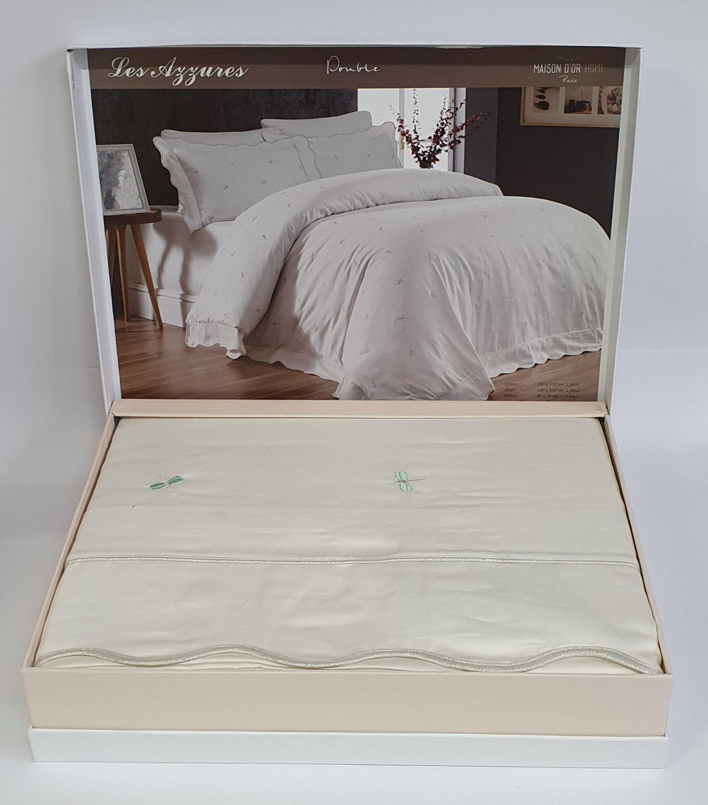 Комплект постельного белья Maison D'or с вышивкой 200х220 Les Azzures Green (CN6122)