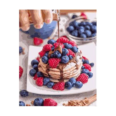Набор для росписи по номерам Strateg Блины с ягодами 40х50 см (VA-1116-mt)