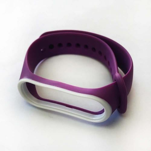 Ремешок для фитнес браслета Xiaomi Mi Band 3 4 Rim Purple/White