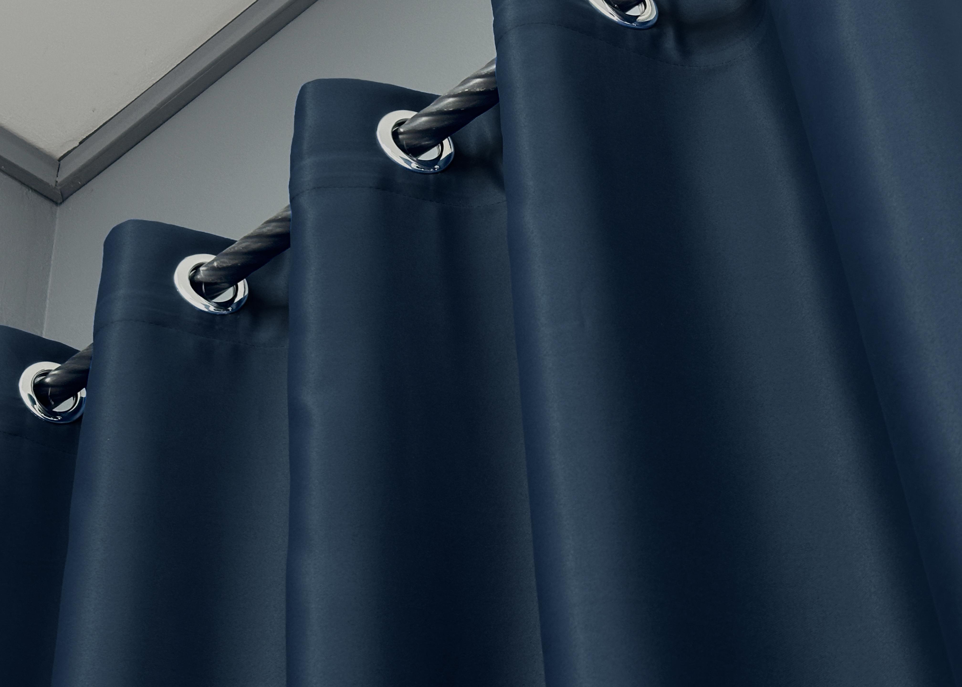 Комплект штор на люверсах VR-Textil Блэкаут Bagema Rvs № 1474ш 150х250 см 2 шт. Синий (37-0256) - фото 10