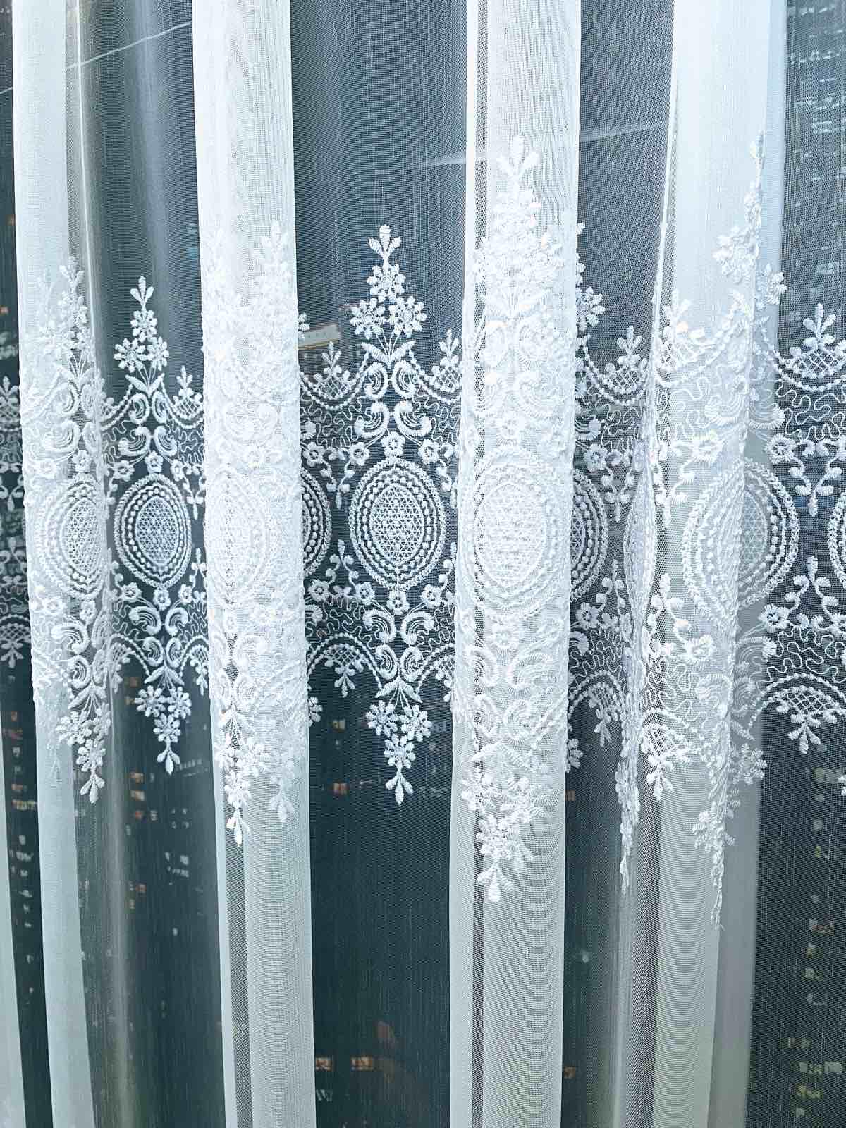 Тюль бамбук з вишивкою 5х2,7 м 1 шт. Білий (2828) - фото 3 Тюль бамбук з вишивкою 5х2,7 м 1 шт. Білий (2828) - фото 3