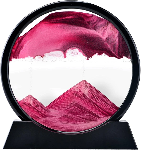 Настольная песочная 3D картина рамка с песком на подставке Розовый (9514)