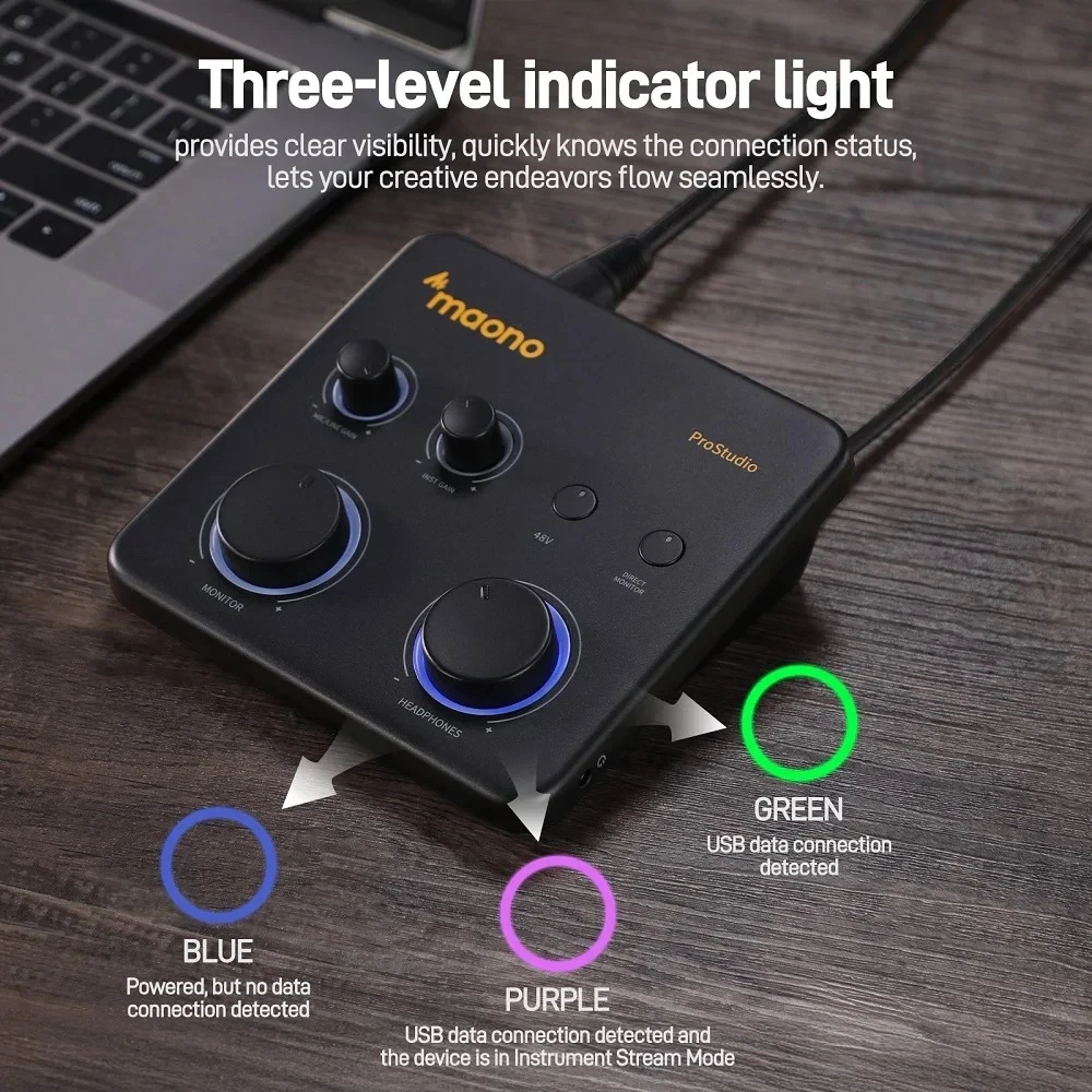 Звуковая карта Maono PS22 Lite USB для ПК (136131) - фото 4 Звуковая карта Maono PS22 Lite USB для ПК (136131) - фото 4