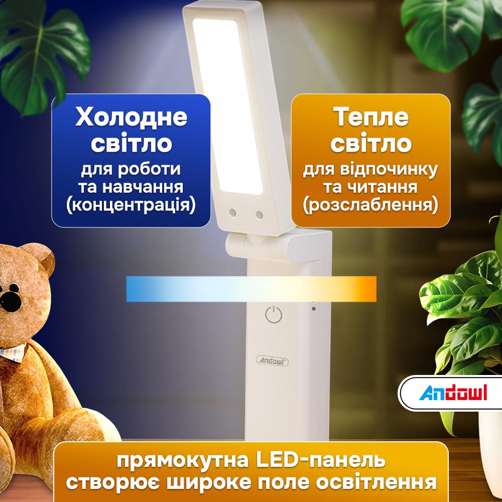 LED-лампа настільна Andowl Q-LED103X1 USB Type-C з акумулятором 1800 mAh 15W Білий (90ce2f12) - фото 7