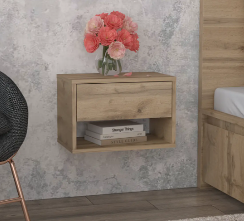 Тумба прикроватная подвесная Fly + 450х280х300 мм Дуб Аппалачи - фото 1 Тумба прикроватная подвесная Fly + 450х280х300 мм Дуб Аппалачи - фото 1