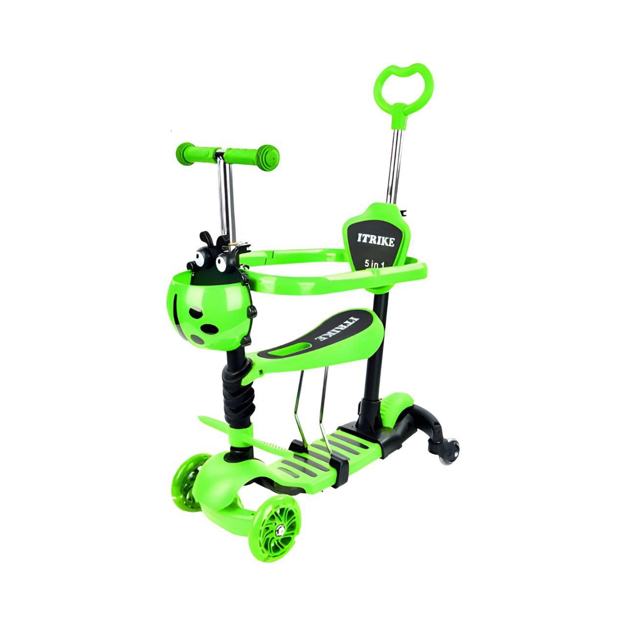 Самокат JR 3-101-GR 5в1 бампер/дополнительные колесики Зеленый (25201178) - фото 1 Самокат JR 3-101-GR 5в1 бампер/дополнительные колесики Зеленый (25201178) - фото 1