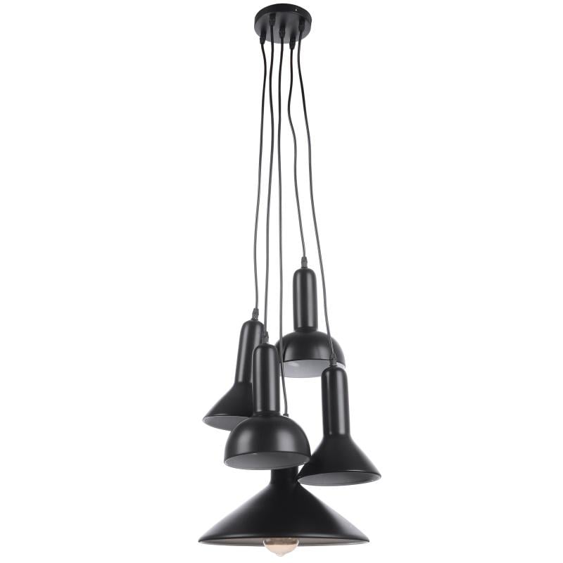 Люстра потолочная лофт подвесная Brille BL-357S/5 E27 BK на 5 плафонов
