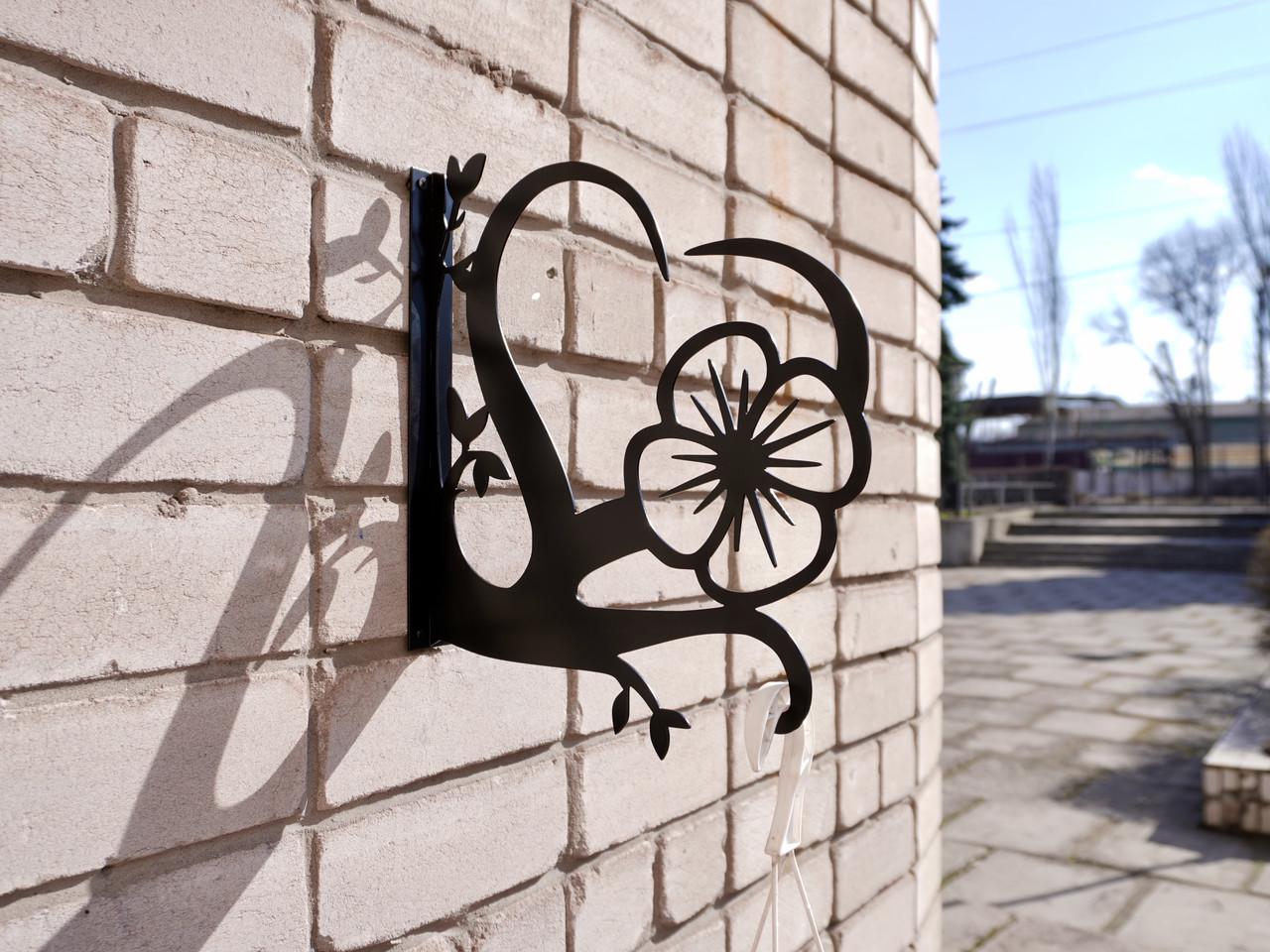 Кронштейн Сердце для кашпо с цветами метал Черный (М013) - фото 7