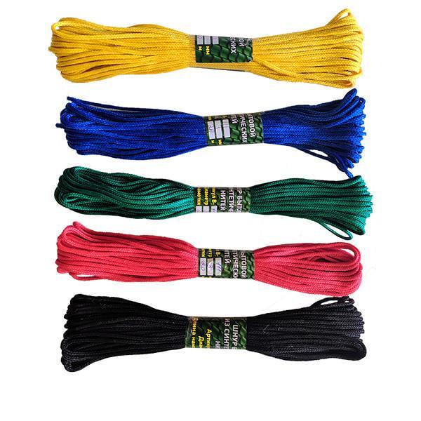 Шнур з наповнювачем із синтетичних ниток 20 м 3 мм Різнокольоровий (В-111)