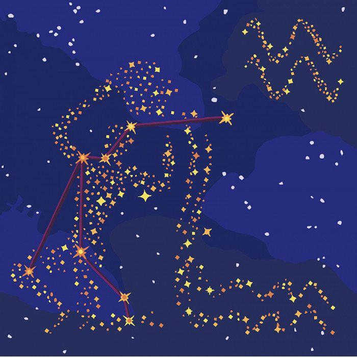 Картина по номерам Идейка Звездный знак/Водолей 50х50 см (KH9509)