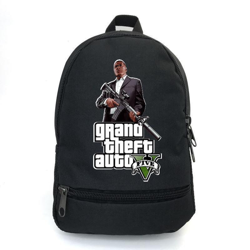 Школьный рюкзак подростковый BIG School Bag с принтом GTA-003 43х30х17 см 22 л Черный (2305187757)