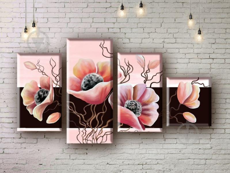 Модульная картина акрилом цветы ArtStar MHM17_4_184 размер 70 х 120 см