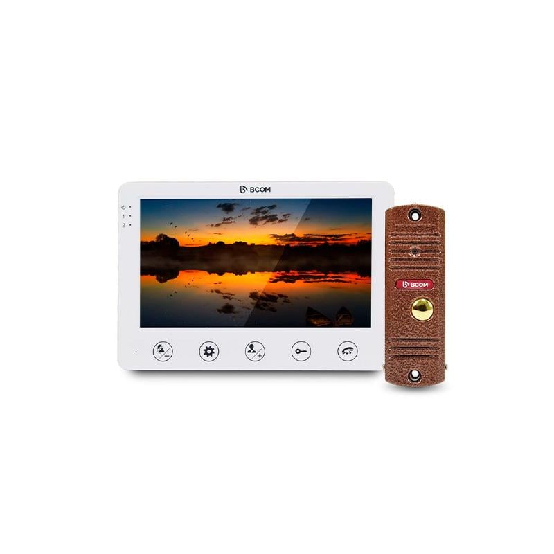 Комплект відеодомофона BCOM BD-710C Kit відеодомофон 7" та відеопанель copper White (301388)