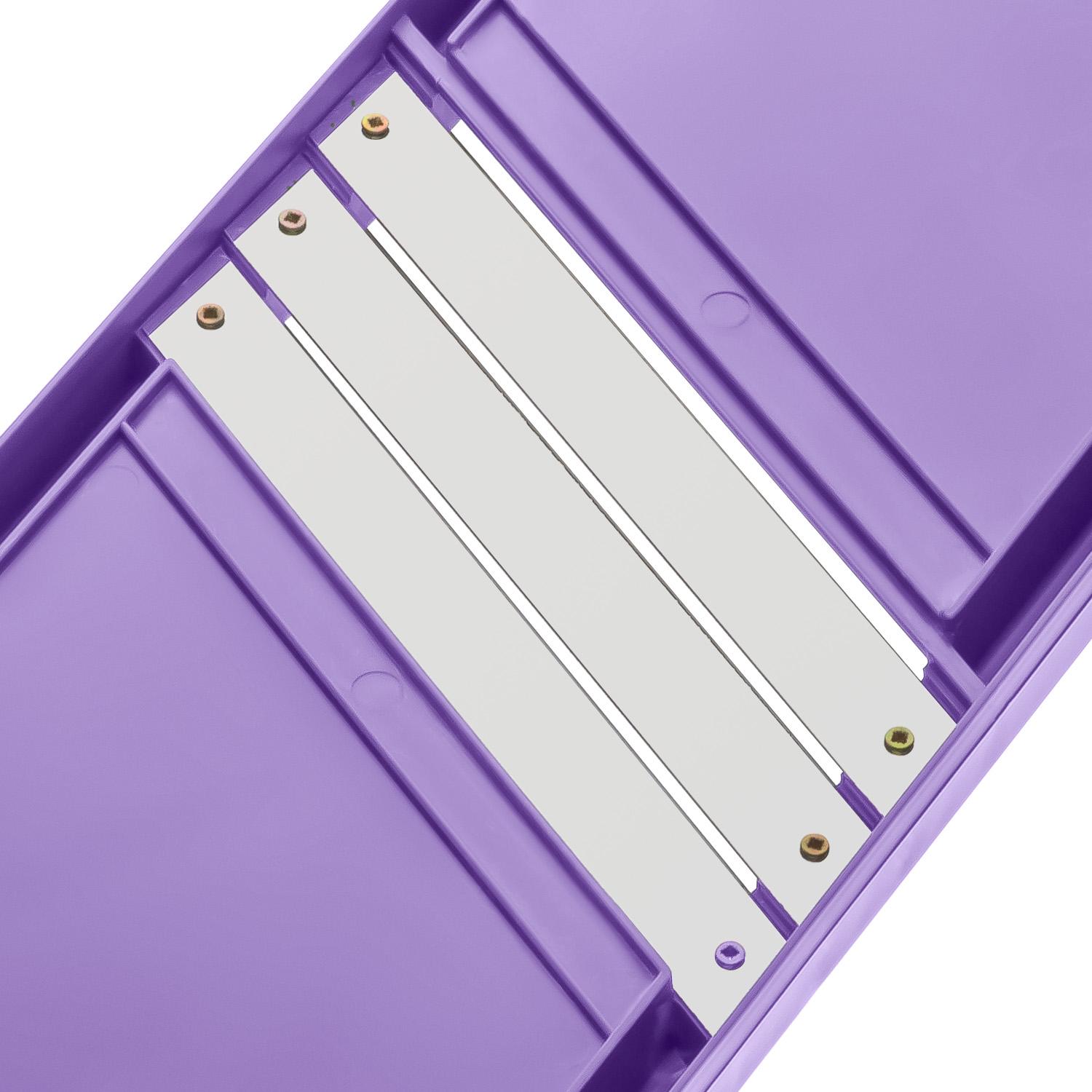 Шинковка для капусты и нарезки овощей/фруктов ручная пластиковая 3 лезвия 16,5х39 см Фиолетовый (86938) - фото 8 Шинковка для капусты и нарезки овощей/фруктов ручная пластиковая 3 лезвия 16,5х39 см Фиолетовый (86938) - фото 8