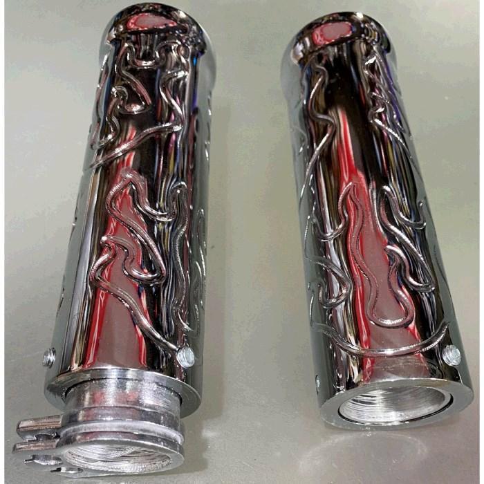Ручки руля VDK с рисунком mod JY-13 внутренний Ǿ 23 мм Хром (2177263478)