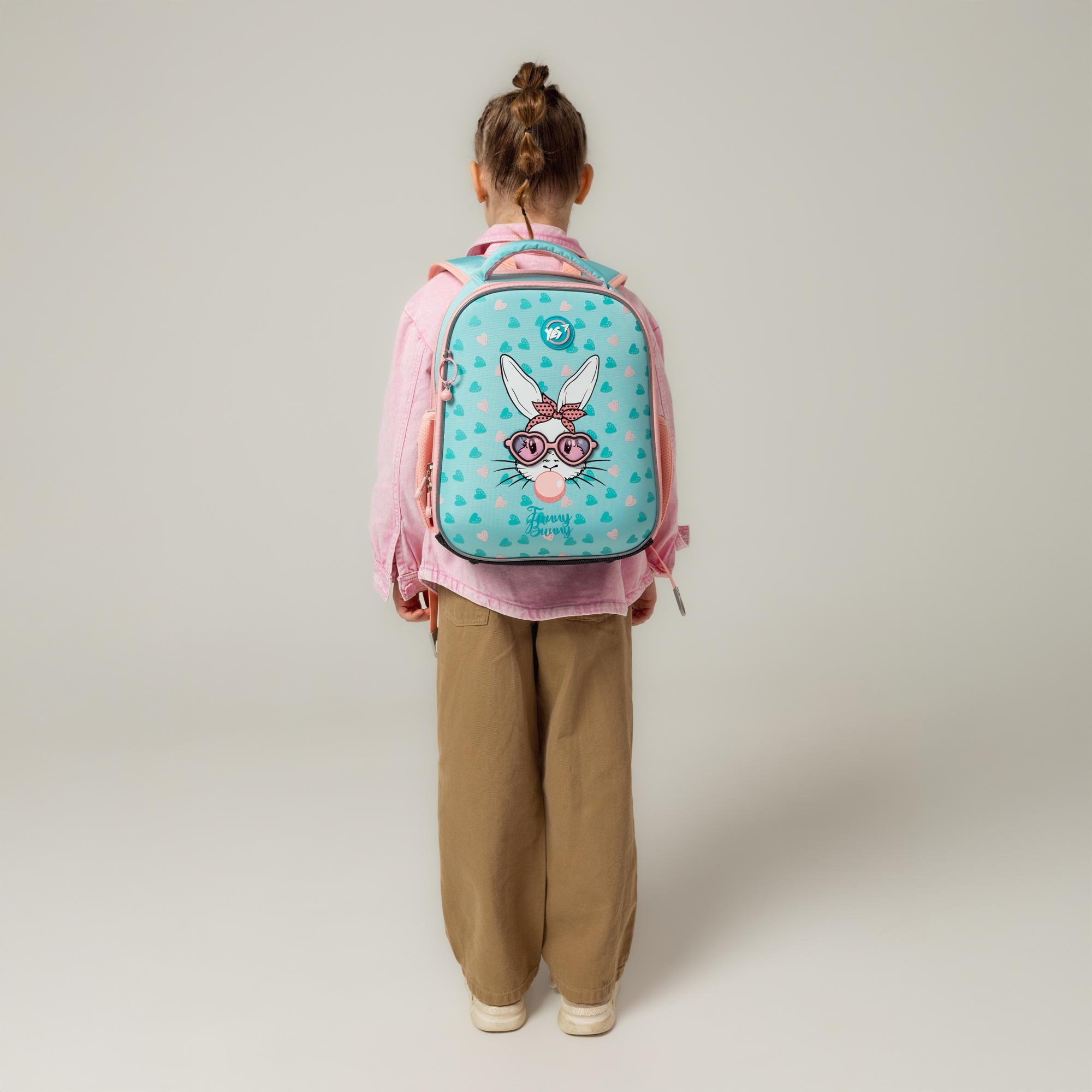 Школьный рюкзак каркасный YES Funny Bunny H-100 (559843) - фото 16