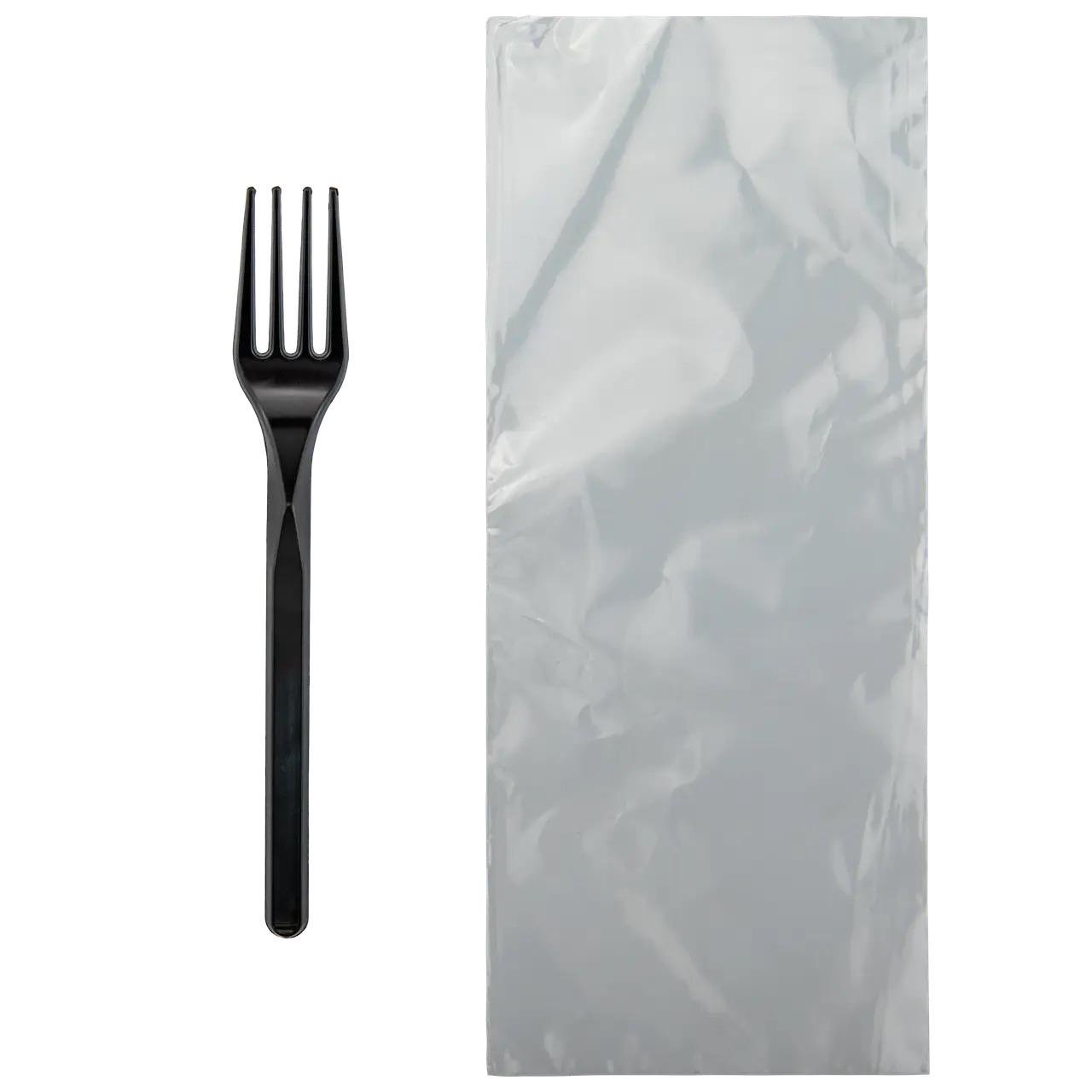 Набор вилок в индивидуальной упаковке 200 шт. Черный (DF-0022)