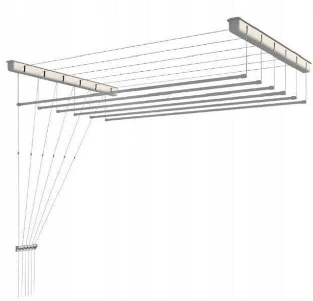 Сушилка потолочная для белья Filplast 1,2 м металлическая с подъемным механизмом до 10 кг Белый (147-46-30144)