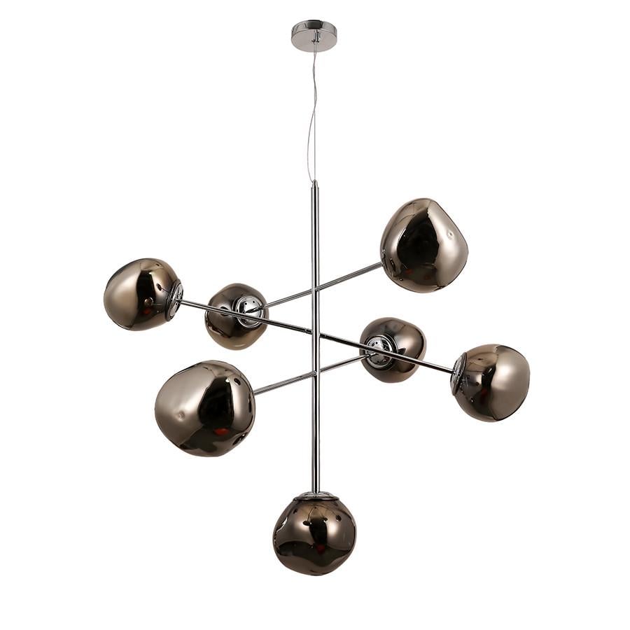 Люстра підвісна 793CH01-7 SMGY 180 E27 з 7 незвичайними плафонами Чорний/Хром - фото 1