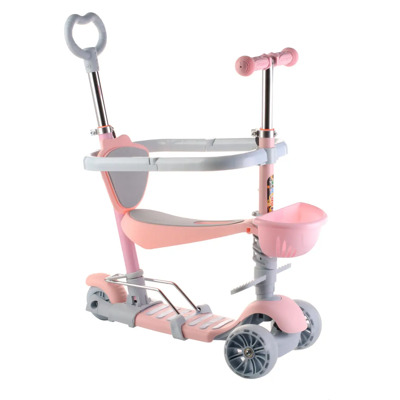 Триколісний дитячий самокат Scooter Рожевий