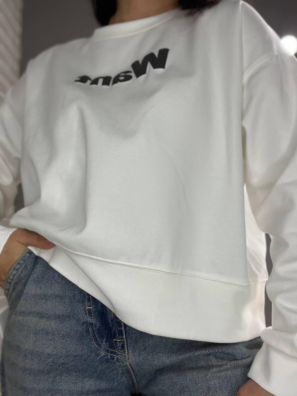 Світшот жіночий U S 293 WANT широкий попереду OS Білий (1512) - фото 2