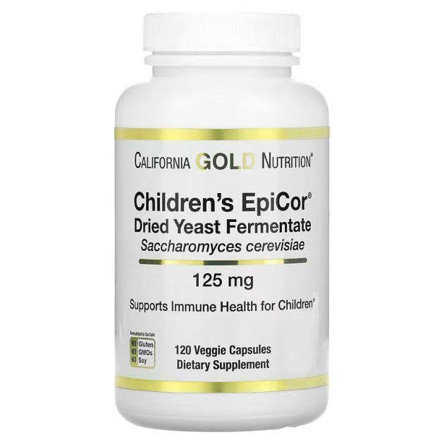 Добавка California Gold Nutrition Epicor для дітей 125 мг 120 рослинних капсул (CGN-01569)
