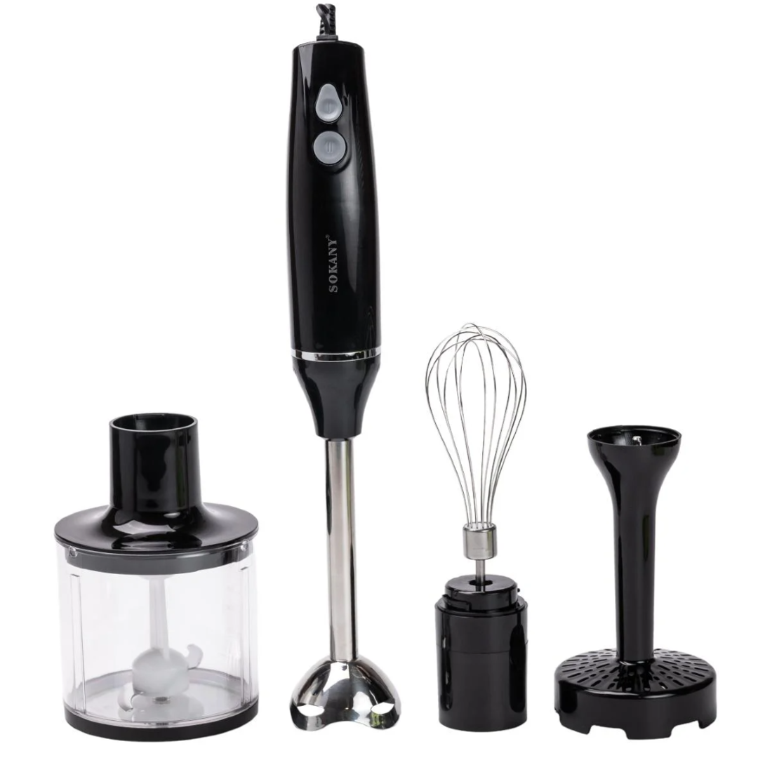 Блендер погружной для смузи Sokany 3в1 800 Вт Черный