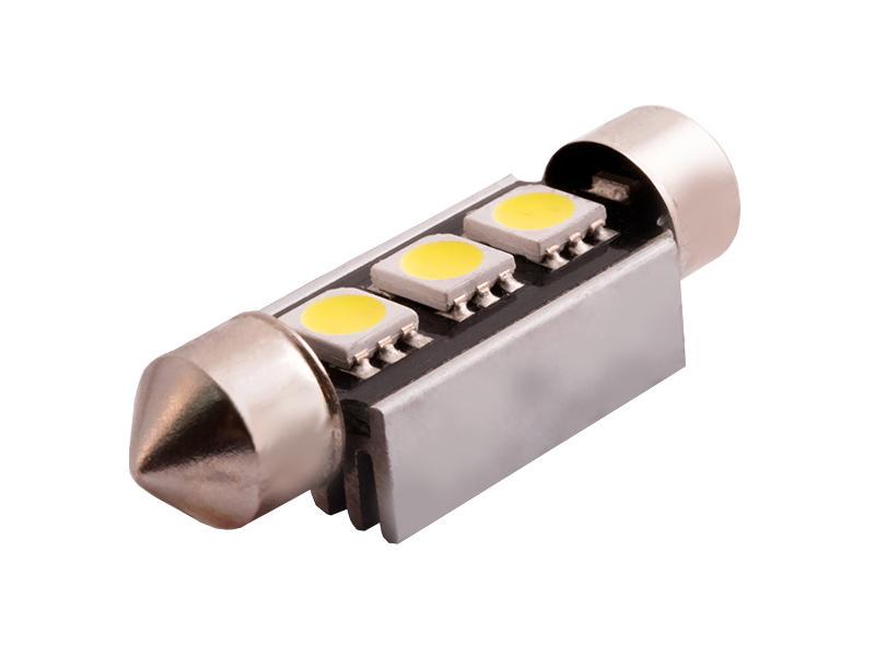 Автомобильная лампа светодиодная LEDUA S85 39 мм 3 SMD 5050 обманка 12V Белый (434)
