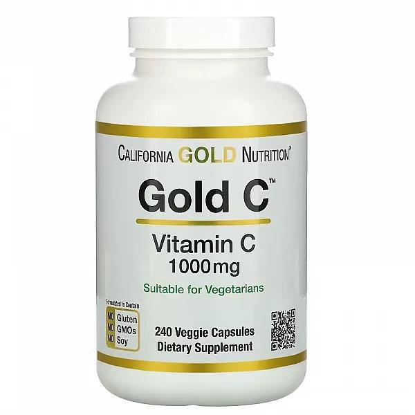 Вітамін C California Gold Nutrition Gold C Vitamin C 1000 мг 240 Veg Caps