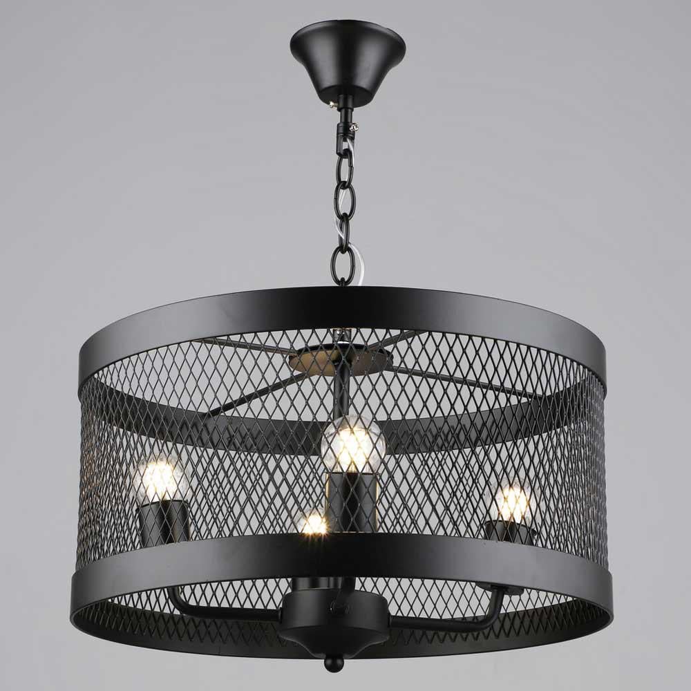 Люстра подвесная в стиле лофт Light House SRS-20054/4 BK металлическая Черный