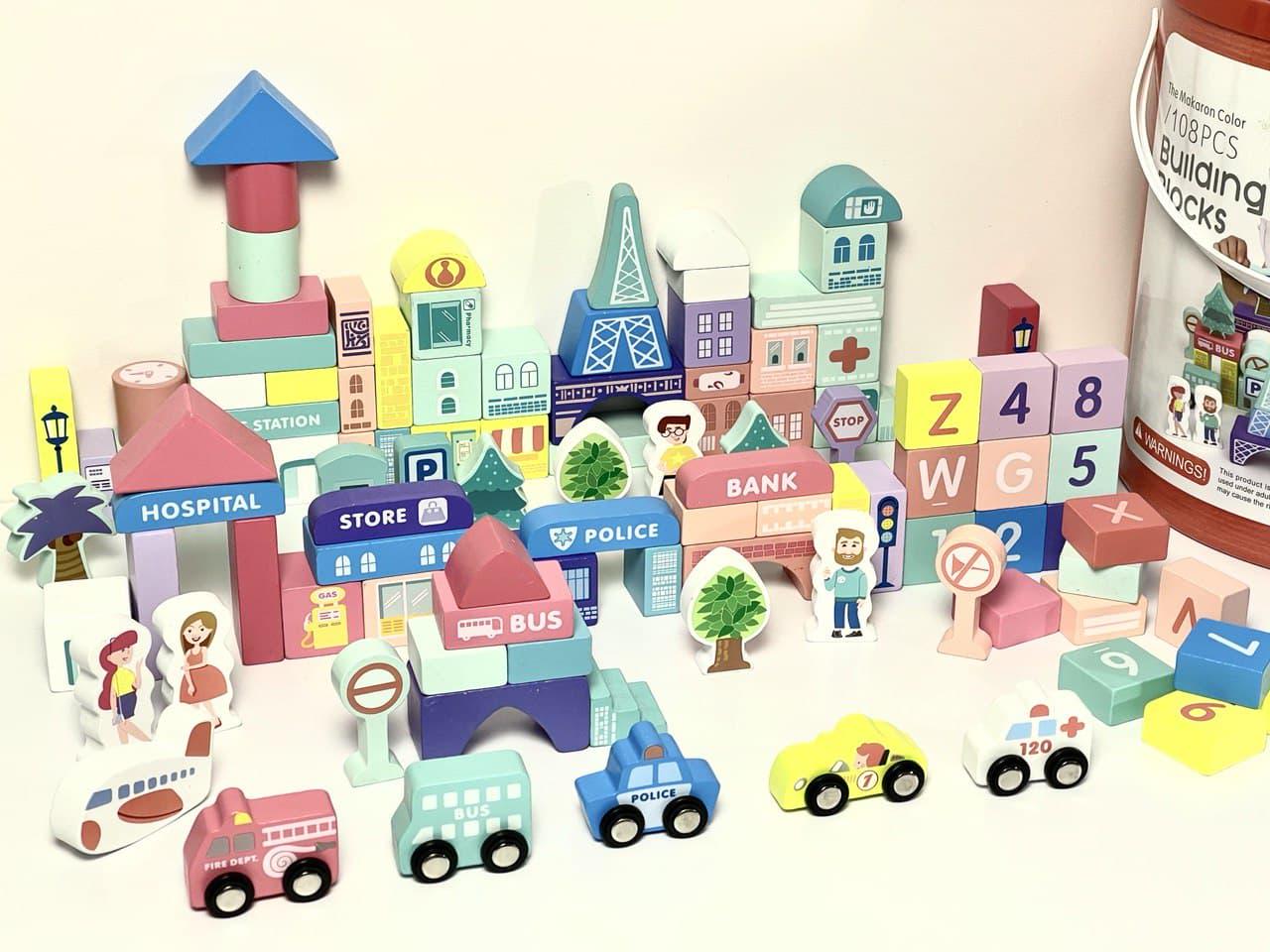 Деревянная развивающая игрушка город 108 пр. - фото 8 Деревянная развивающая игрушка город 108 пр. - фото 8