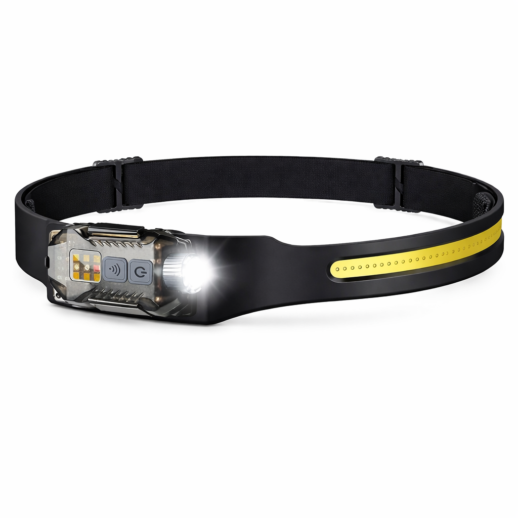 Фонарь налобный T-018-LM COB с датчиком движения магнитный Черный (31330529)