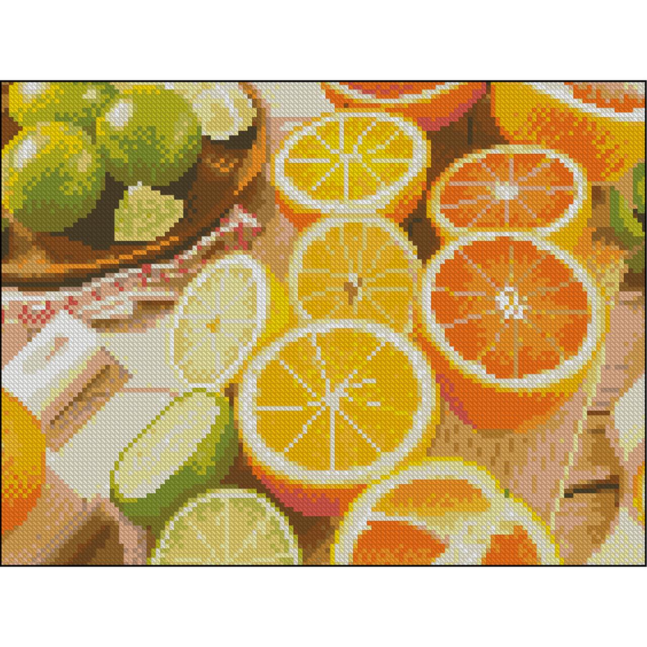 Алмазная мозаика Strateg Цитрусовые без подрамника 30х40 см (ZAV3040-48)