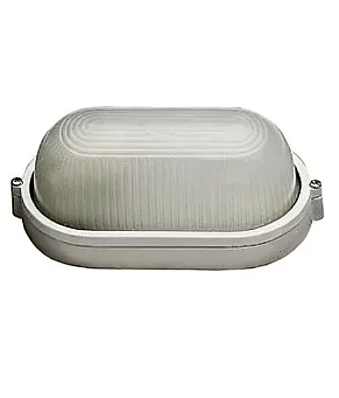 Світильник для лазні Спектр НПП 100 Вт E27 IP54 овал без решітки метал/скло Білий