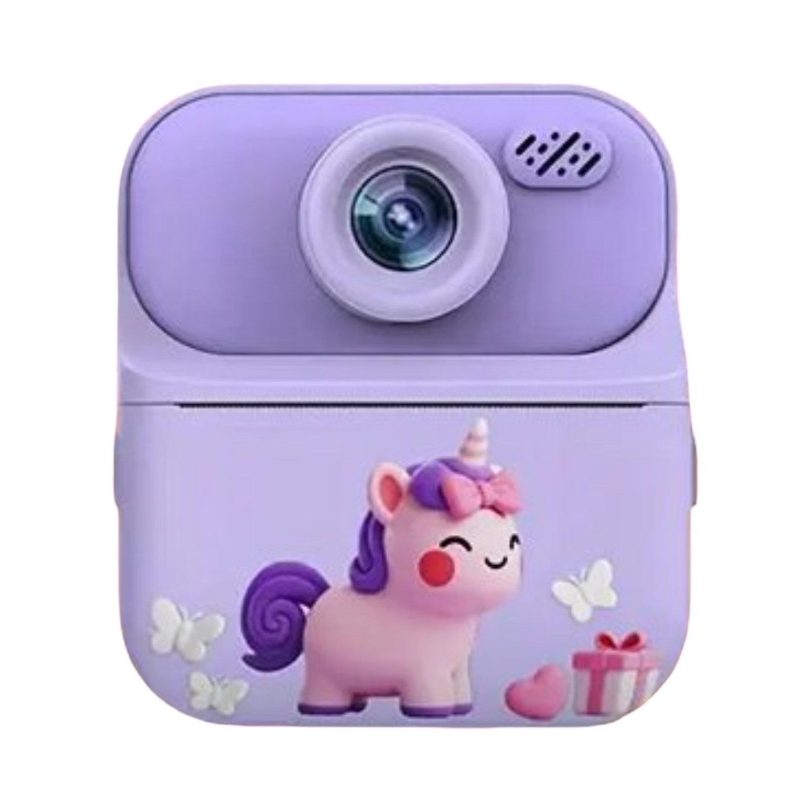 Фотоаппарат детский из мгновенной печати единорожка Фиолетовый (SAM991)