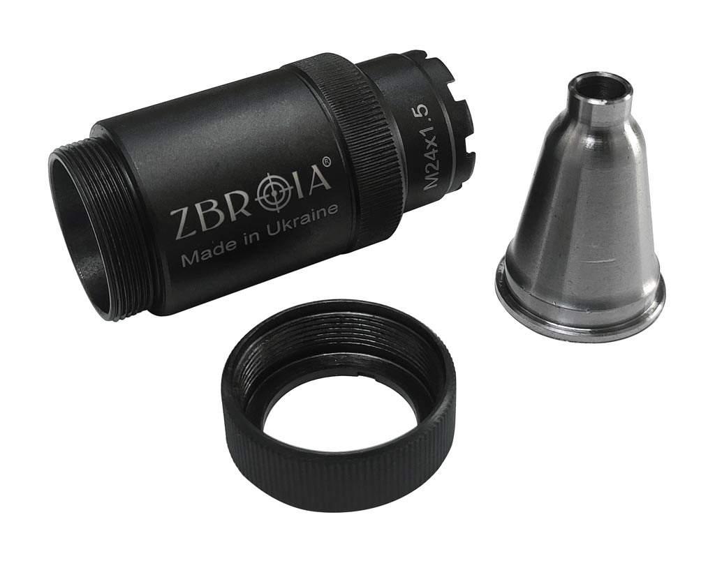 Пламегаситель Zbroia для АК кал. 5,45. М24x1.5R (zbZ8.5.16.001) - фото 5 Пламегаситель Zbroia для АК кал. 5,45. М24x1.5R (zbZ8.5.16.001) - фото 5