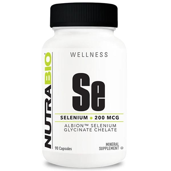 Микроэлемент Селен для спорта NutraBio Selenium Albion Glycinate Chelated 200 мкг 90 капс. (000027230)