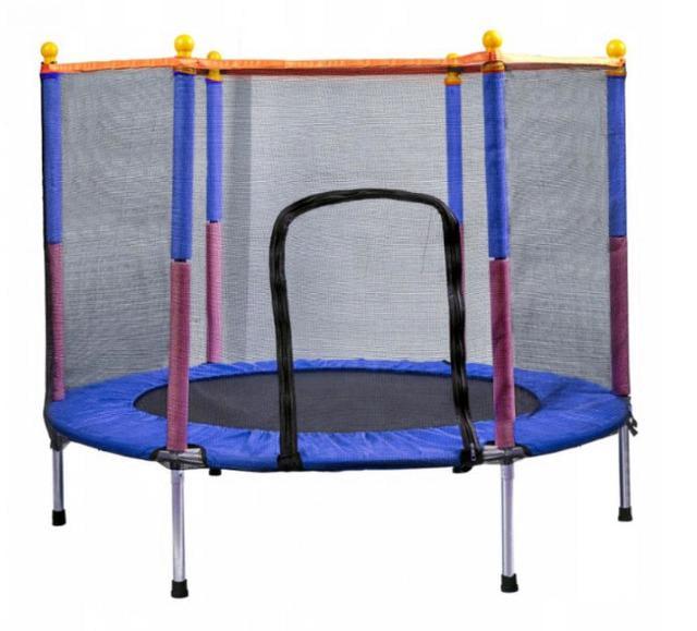 Батут-манеж детский Atleto с сеткой 140 см Синий (KRB01)