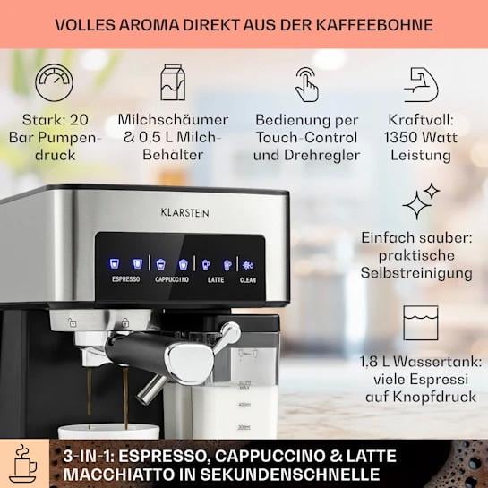 Кавоварка ріжкова KLARSTEIN Arabica Comfort 10035655-U 1350 W 20 бар - фото 5