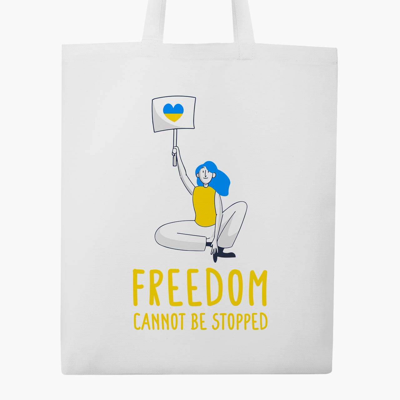 Эко сумка "Freedom Can Not Be Stopped" классическая Белый (9227-3691-4)