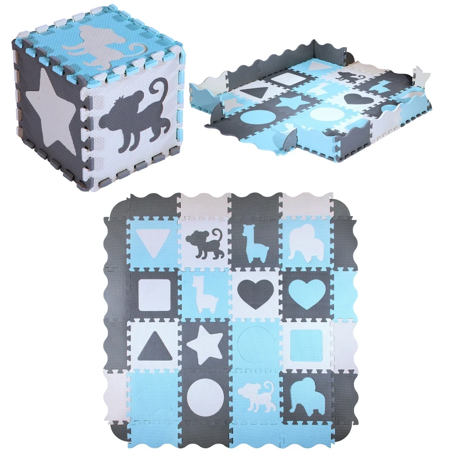 Килимок-пазл для розвитку Nils Fun MD03 36 елементів 140х140 см Mint - фото 2