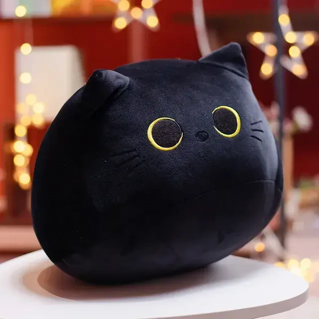 Игрушка плюшевая Кот Подушка 35 см Черный (TO-171)