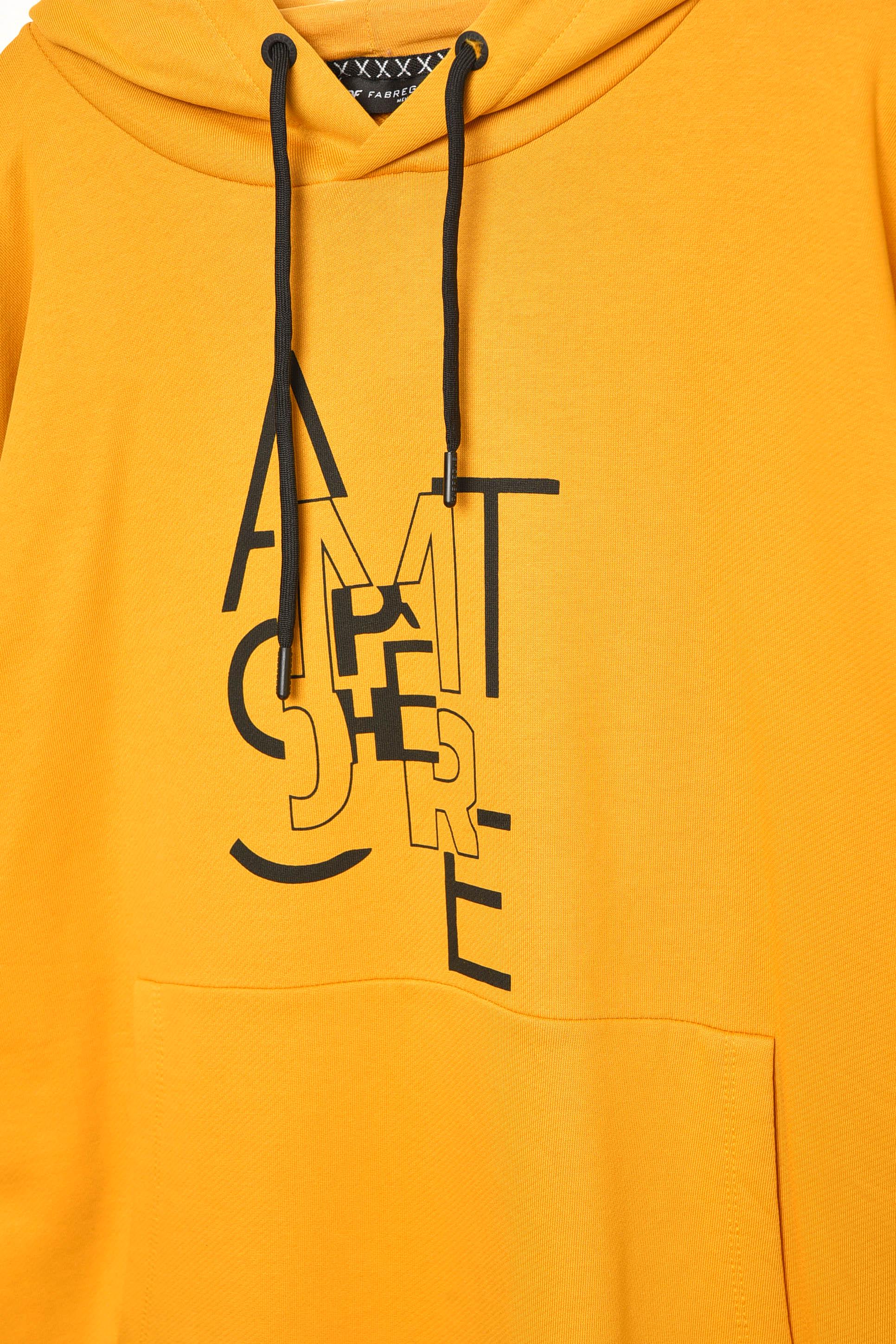 Худи мужское полубатальное с рисунком S Горчичный (193328) - фото 3