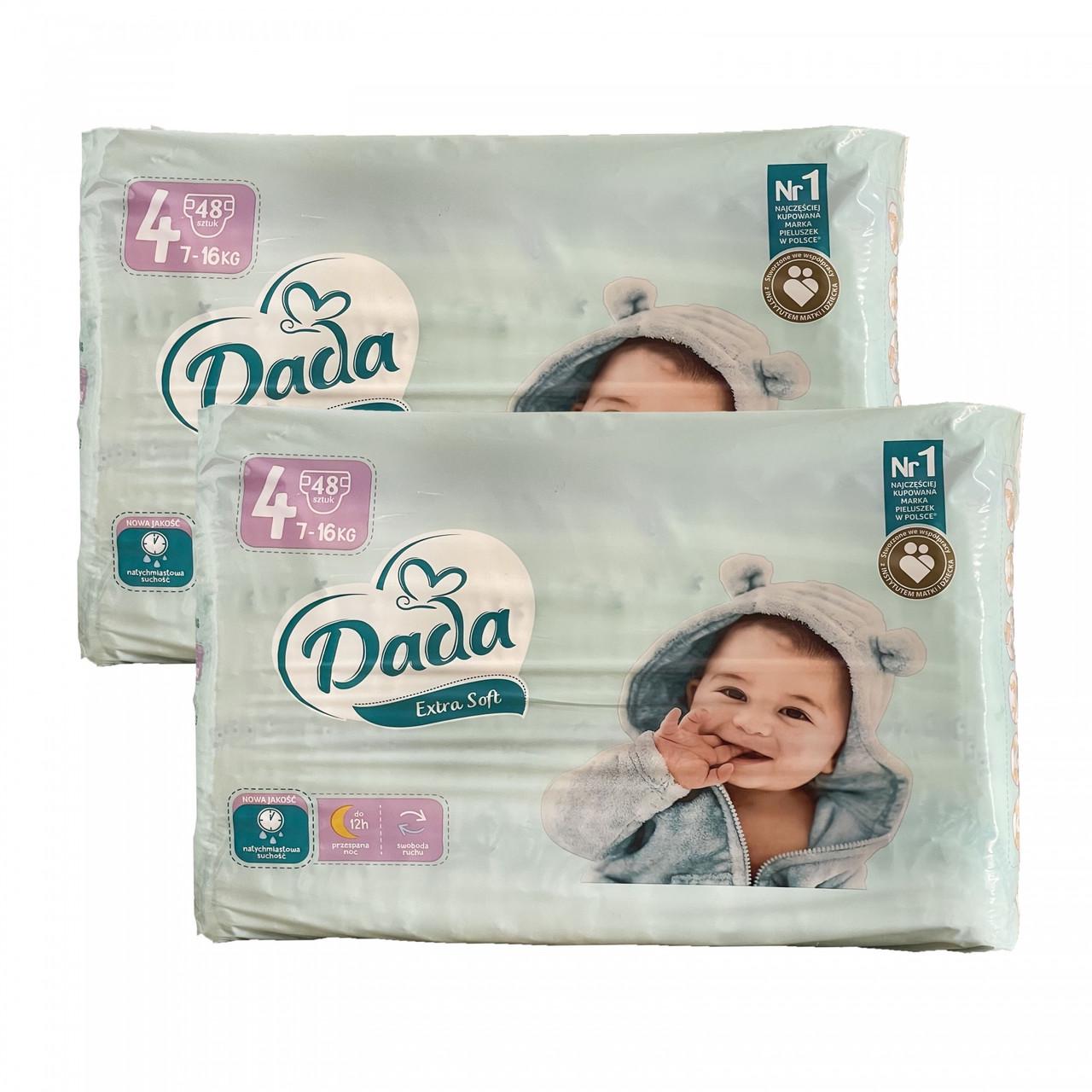 Підгузки дитячі одноразові Dada Extra Soft р. 4 Maxi 7-16 кг 96 шт. (1938480160) Підгузки дитячі одноразові Dada Extra Soft р. 4 Maxi 7-16 кг 96 шт. (1938480160)