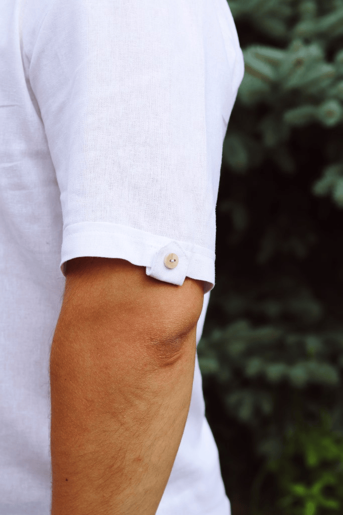 Рубашка мужская льняная М/L Белый (0001858-М/L) - фото 4