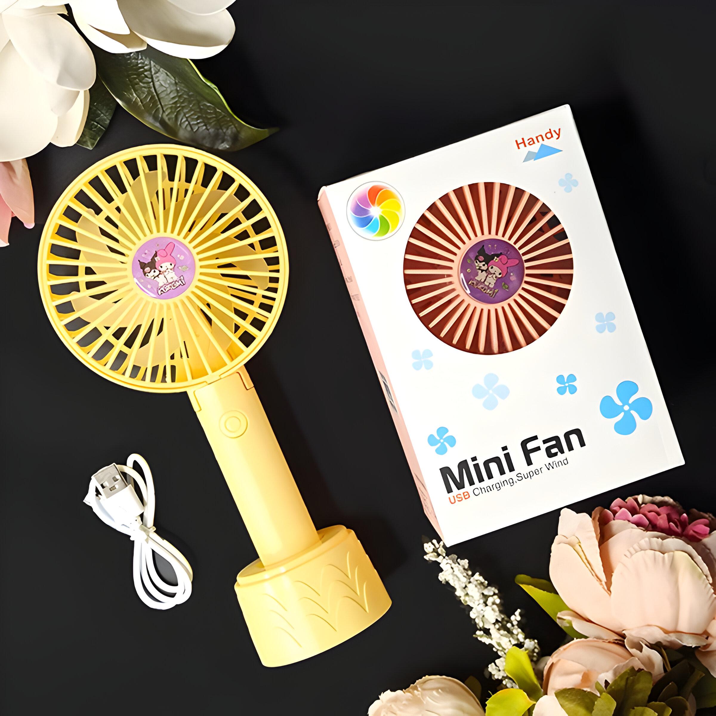 Вентилятор-USB дитячий портативний Куромі та Мелоді Жовтий (2628-12) - фото 4