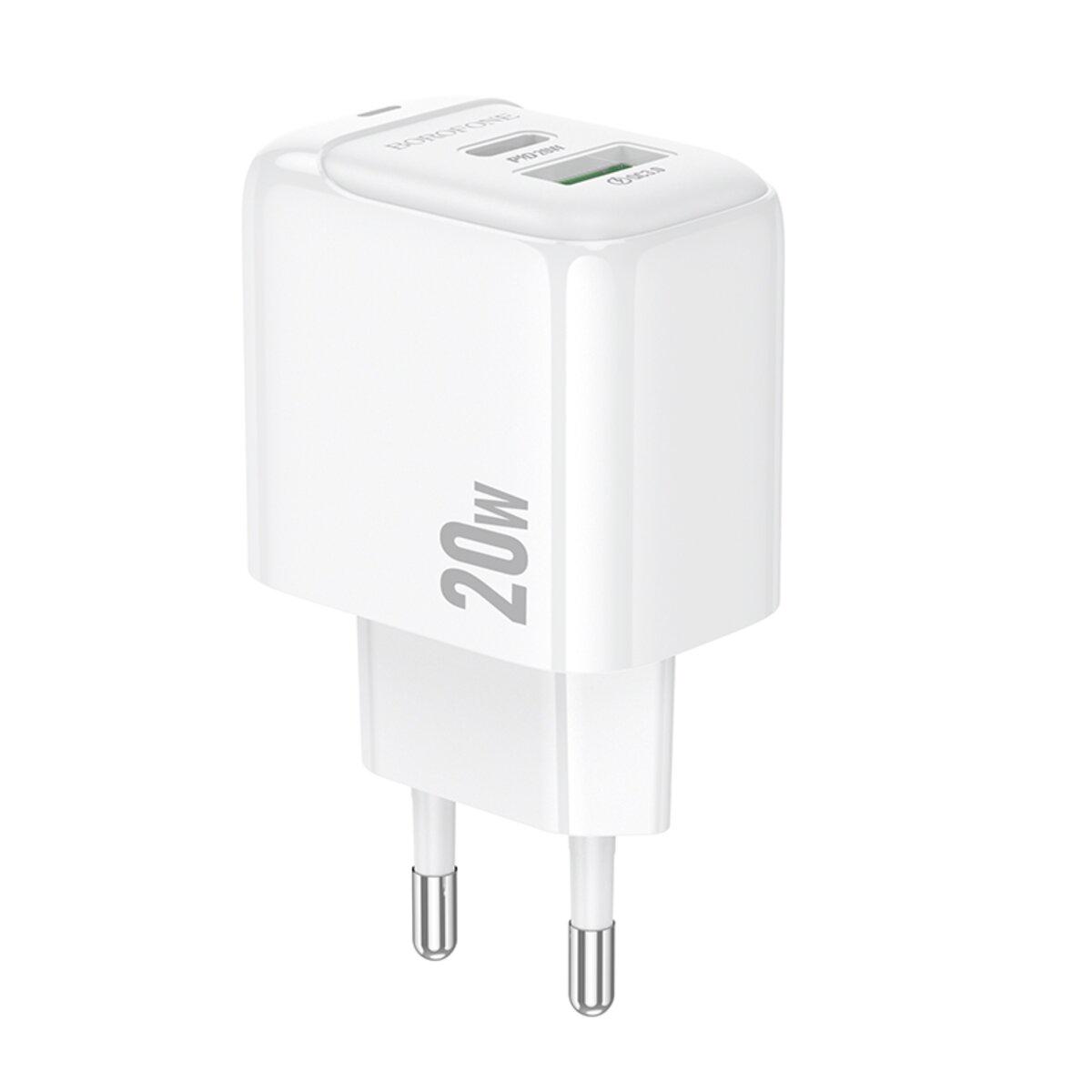 Зарядний пристрій Borofone BAS44A Potential PD20W+QC3.0 Charger EU 5V 3А White (6941991113840)