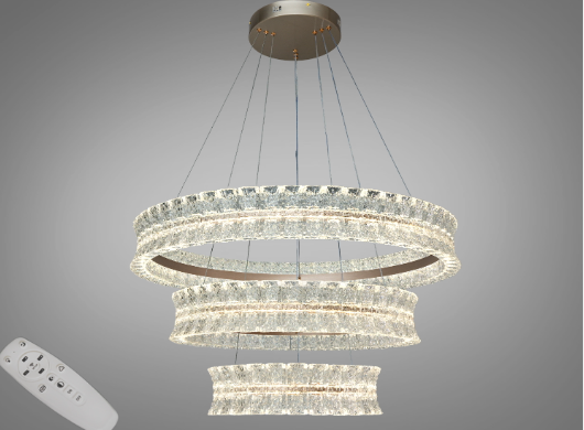 LED-люстра подвесная Diasha с пультом 122 Вт 80/60/40 см Шампань (34714019)